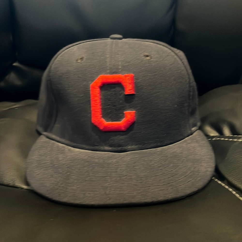 Cleveland Indians Fitted Baseball Hat. Block C logo